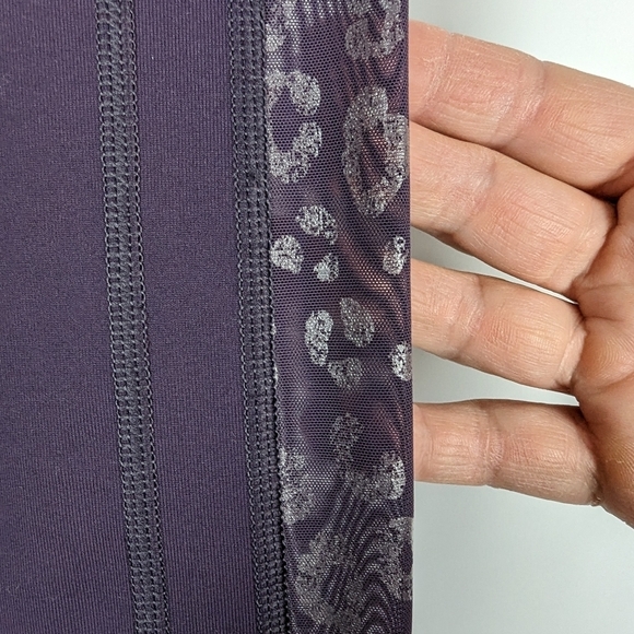 VS Sport Leopard Inset Leggings XS Purple Workout Lounge Legging - Picture 10 of 13